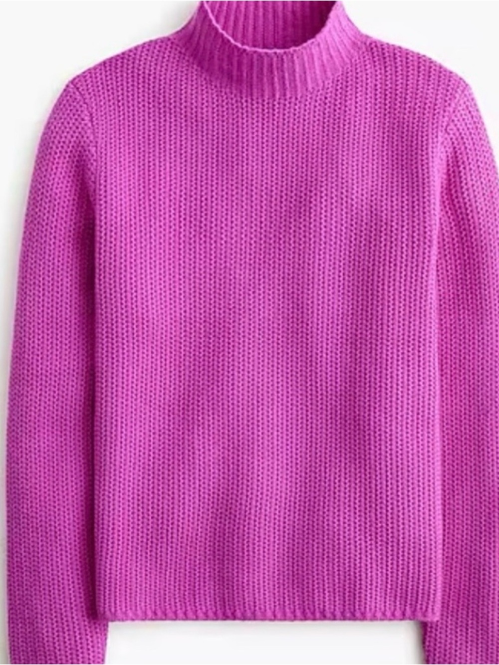 J. Crew Cotton-blend Mockneck Sweater Fuchsia